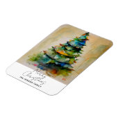 Festlicher Weihnachtsbaum Wasserfarben Kunst-Urlau Magnet (Linke Seite)