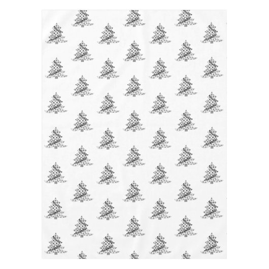 Festlicher Weihnachtsbaum Zeichnend Pattern Urlaub Tischdecke (Vorderseite)