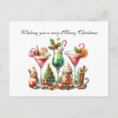 Festlicher Weihnachtscocktail Feiertagspostkarte (Vorderseite)