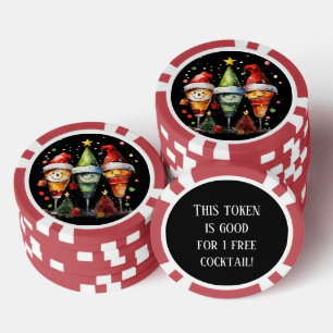 Festlicher Weihnachtscocktail gratis trinken Pokerchips