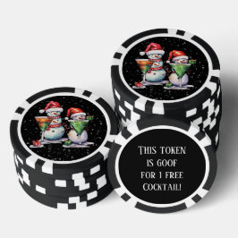 Festlicher Weihnachtscocktail gratis trinken Pokerchips