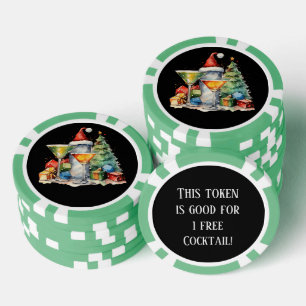 Festlicher Weihnachtscocktail gratis trinken Pokerchips