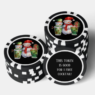 Festlicher Weihnachtscocktail gratis trinken Pokerchips