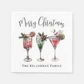 Festlicher Weihnachtscocktail Serviette (Vorderseite)