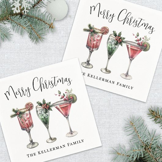 Festlicher Weihnachtscocktail Serviette