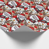 Festlicher Weihnachtsfeiertag im Weihnachtsmann Geschenkpapier (Ecke)