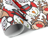 Festlicher Weihnachtsfeiertag im Weihnachtsmann Geschenkpapier (Rolleneckpunkt)