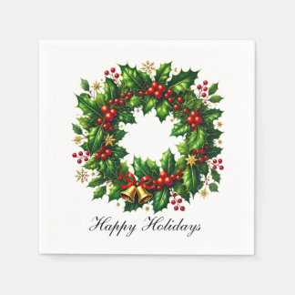 Festlicher Weihnachtsfeiertag-Kranz Serviette