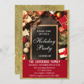 Festlicher Weihnachtsfest Weihnachten Party Red &  Einladung (Vorne/Hinten)