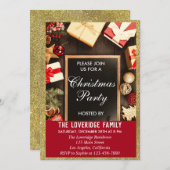 Festlicher Weihnachtsfest Weihnachten Party Red &  Einladung (Vorne/Hinten)