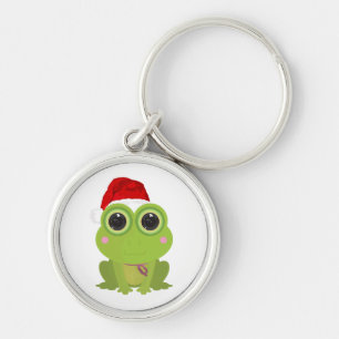 Festlicher Weihnachtsfrosch Santa-Hut Cute Kawaii Schlüsselanhänger