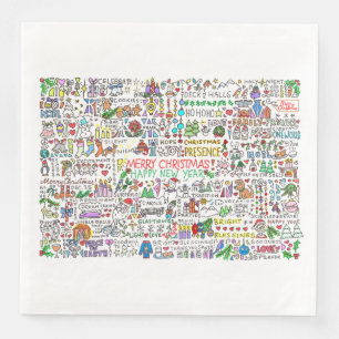 Festlicher Weihnachtsgeist Napkins Serviette