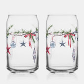 Festlicher Weihnachtsgirlande: Getränkeglas mit fe Dosenglas (Links)
