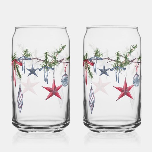 Festlicher Weihnachtsgirlande: Getränkeglas mit fe Dosenglas (Rückseite)