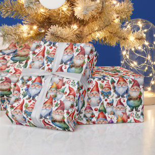 Festlicher Weihnachtsgnom Geschenkpapier