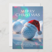 Festlicher Weihnachtsgolfball mit Weihnachtsmannmü Feiertagskarte (Vorderseite)
