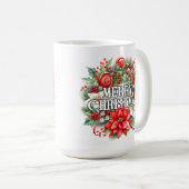 Festlicher Weihnachtsgruß Kranz Kaffeetasse (VorderseiteRechts)