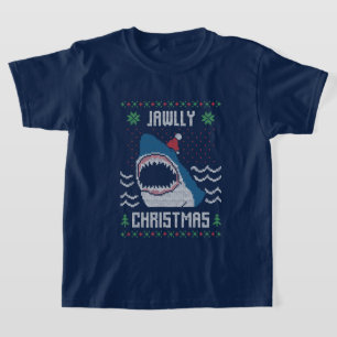Festlicher Weihnachtshai Feiertag T-Shirt