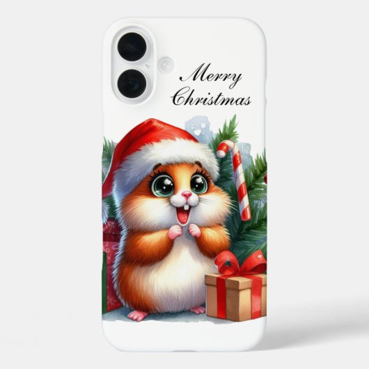 Festlicher Weihnachtshamster anpassbar Case-Mate iPhone Hülle (Rückseite)