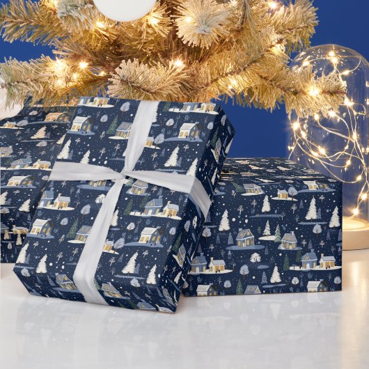 Festlicher Weihnachtskern der Hütte Geschenkpapier (Feiertage)