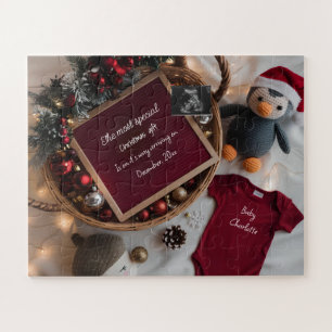 Festlicher Weihnachtskorb Schwangerschaftsankündig Puzzle