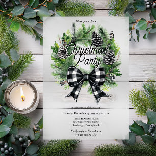 Festlicher Weihnachtskranz BW-Schleife Weihnachtsf Acryleinladungen