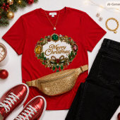 Festlicher Weihnachtskranz Edelstein Urlaub T-Shirt