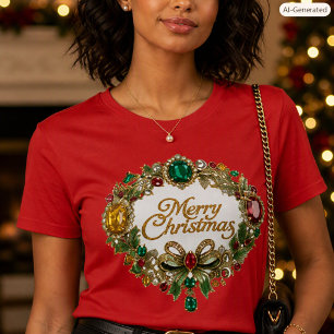 Festlicher Weihnachtskranz Edelstein Urlaub T-Shirt