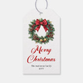Festlicher Weihnachtskranz editierbares Holiday-Ta Geschenkanhänger (Rückseite)