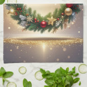 Festlicher Weihnachtskranz Feiertags-Küchenhandtuc Geschirrtuch (Gefaltet)