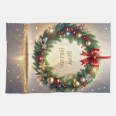 Festlicher Weihnachtskranz Feiertags-Küchenhandtuc Geschirrtuch (Horizontal)