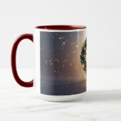 Festlicher Weihnachtskranz Feiertags-Tasse Tasse (Links)