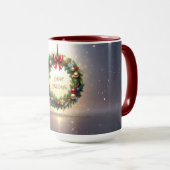 Festlicher Weihnachtskranz Feiertags-Tasse Tasse (VorderseiteRechts)