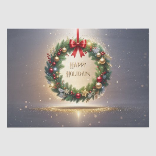Festlicher Weihnachtskranz Feiertags-Tissue-Papier Seidenpapier (Vorderseite)