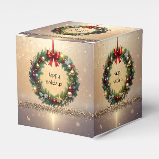 Festlicher Weihnachtskranz Feiertagsgeschenkbox Geschenkschachtel (Vorderseite)