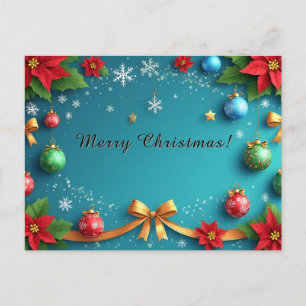 Festlicher Weihnachtskranz Feiertagspostkarte