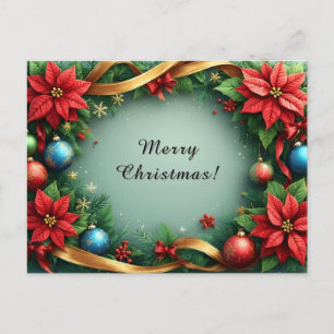 Festlicher Weihnachtskranz Feiertagspostkarte