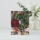Festlicher WeihnachtsKranz Feiertagspostkarte (Stehend Vorderseite)