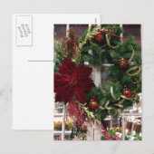 Festlicher WeihnachtsKranz Feiertagspostkarte (Vorne/Hinten)