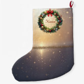 Festlicher Weihnachtskranz Feiertagsstrumpf Großer Weihnachtsstrumpf (Rückseite)