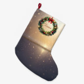 Festlicher Weihnachtskranz Feiertagsstrumpf Großer Weihnachtsstrumpf (Vorderansicht (hängend))