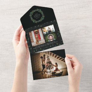 Festlicher Weihnachtskranz Grün 4 Foto Feiertag All In One Einladung