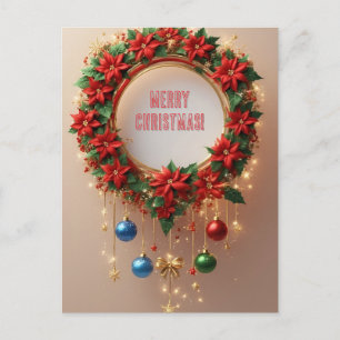 Festlicher Weihnachtskranz Postkarte