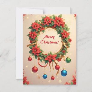 Festlicher Weihnachtskranz Postkarte