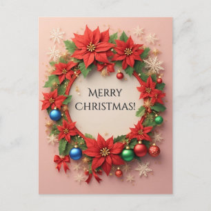 Festlicher Weihnachtskranz Postkarte