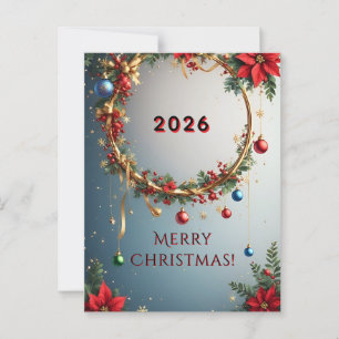 Festlicher Weihnachtskranz Postkarte