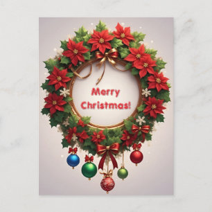 Festlicher Weihnachtskranz Postkarte