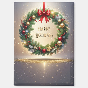 Festlicher Weihnachtskranz Weihnachten Feiertagsma Magnet