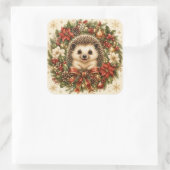 Festlicher Weihnachtskranz Weihnachtsigel Quadratischer Aufkleber (Tasche)