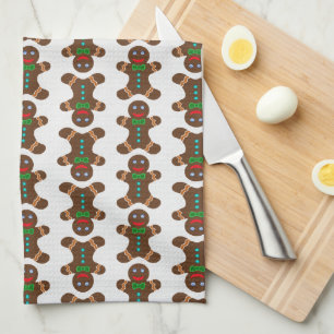 Festlicher Weihnachtsmann aus Lebkuchen Christmas- Geschirrtuch
